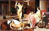 Jean-leon Gerome Famous Paintings - Grecian Interior, Le Gynecee